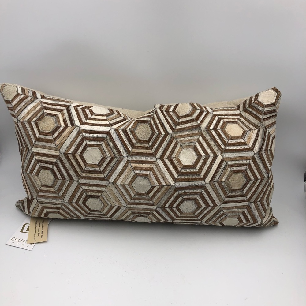 Callisto Home Calf Hair Decorative Rectangle Pillow